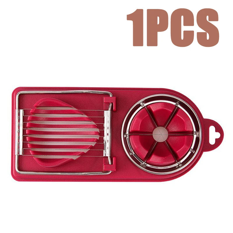 1/2PC Multi Functional Egg Cutting Artifact Stainless Steel Slicer Fancy Splitter Kitchen Divider Two in One Egg Cutter Tools Econic Blanks